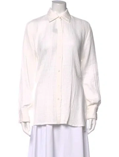 Pre-owned Melissa Odabash Long Sleeve Top W/ Tags In Pink/white