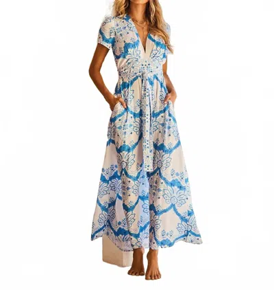 Melissa Odabash Lou Maxi Dress In Florian In Blue