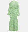 Melissa Odabash Louisa Printed Voile Kaftan In Green
