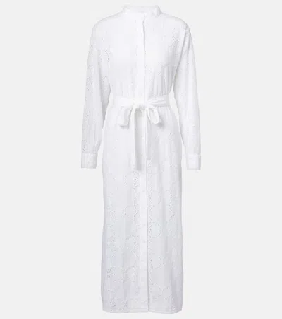 Melissa Odabash Luann Broderie Anglaise Cotton Maxi Dress In White