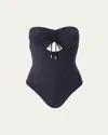 Melissa Odabash Lucca Bandeau One-piece Swimsuit In Black