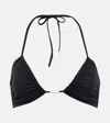 Melissa Odabash Luxor Embellished Ruched Stretch Halterneck Bikini Top In Black