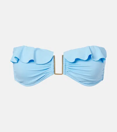 Melissa Odabash Maine Ruffled Bikini Top In Blue