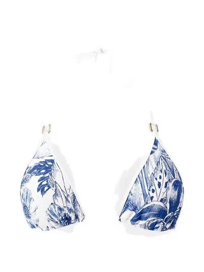 Melissa Odabash Malta Paloma Floral-print Bikini Top In Blue
