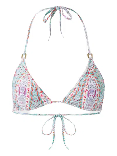 Melissa Odabash Malta Patterned Bikini Top In Pink