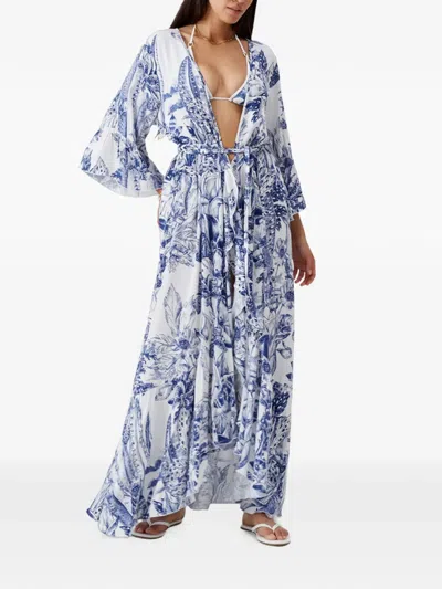 Melissa Odabash Manon Floral-print Maxi Dress In White