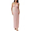 Melissa Odabash Mariah Metallic Halter Cover-up Maxi Dress In Pink