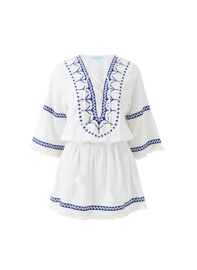 Melissa Odabash Martina White/marine Dress