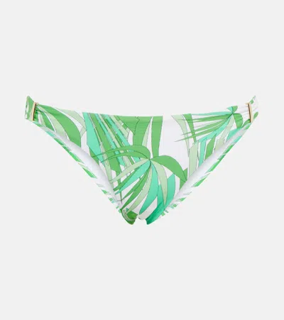 Melissa Odabash Martinique Printed Bikini Bottoms In Twirl Green