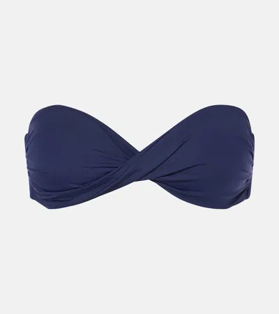 Melissa Odabash Martinique Strapless Bikini Top In Navy