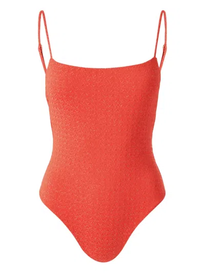Melissa Odabash Maui Textured Swimsuit In Orange