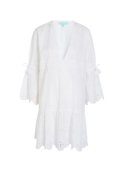Melissa Odabash May Embroidered Cotton Mini Dress In White