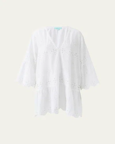 Melissa Odabash May Eyelet Embroidered Kaftan Coverup In White