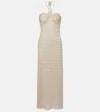 Melissa Odabash Mila Off-shoulder Lame Maxi Dress In Neutral