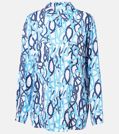 Melissa Odabash Millie Printed Shirt In Blue