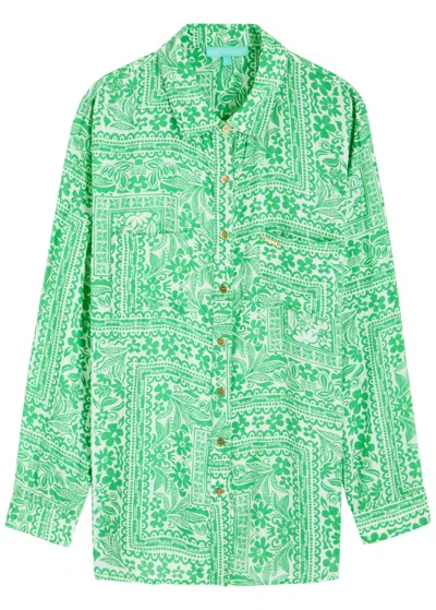 Melissa Odabash Millie Printed Shirt In Green