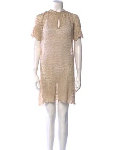 Pre-owned Melissa Odabash Mock Neck Mini Dress