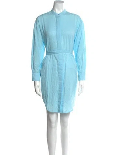 Pre-owned Melissa Odabash Mock Neck Mini Dress W/ Tags In Blue