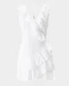 Melissa Odabash Molly Ruffle Mini Dress In White