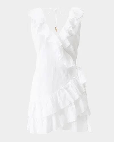 Melissa Odabash Molly Ruffle Mini Dress In White