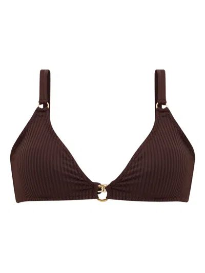 Melissa Odabash Montenegro Ribbed Bikini Top In Brown