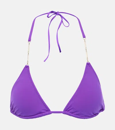 Melissa Odabash Mykonos Triangle Bikini Top In Purple