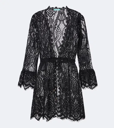 Melissa Odabash Naia Cotton-blend Lace Beach Cover-up In Black