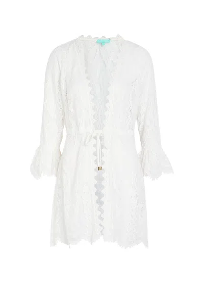 Melissa Odabash Naia Lace Cover-up Mini Dress In White