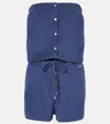 Melissa Odabash Naomi Cotton-blend Terry Romper In Blue