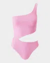 Melissa Odabash Nassau Asymmetric One-piece Swimsuit In Zigzag Pink