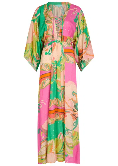 Melissa Odabash Natalie Printed Woven Midi Dress In Multi