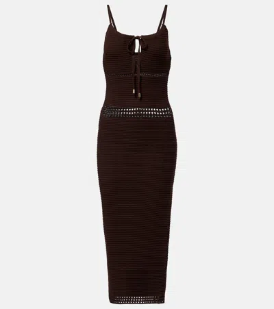Melissa Odabash Nikita Crochet Midi Dress In Brown