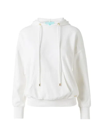 Melissa Odabash Nora Drawstring Sweatshirt In White