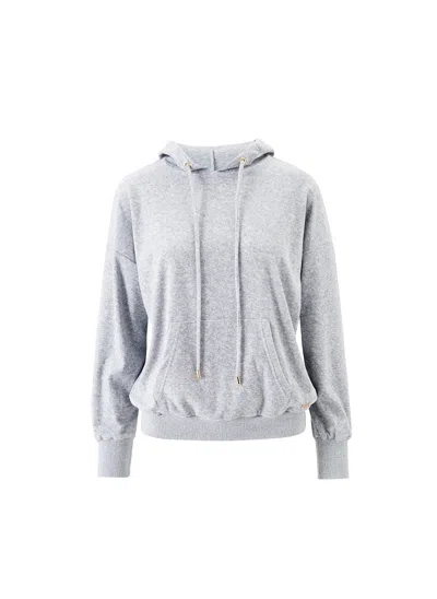 Melissa Odabash Nora Grey Hoodie In Gray