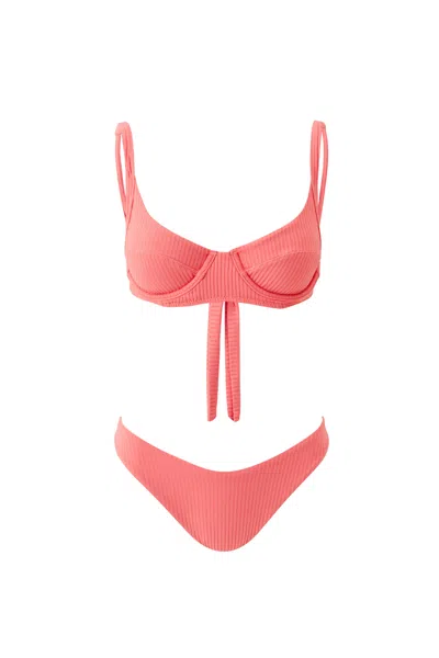Melissa Odabash Noto Bikini Bottom Apricot Ribbed In Multi