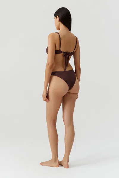 Melissa Odabash Noto Bikini Bottom Brown Ribbed