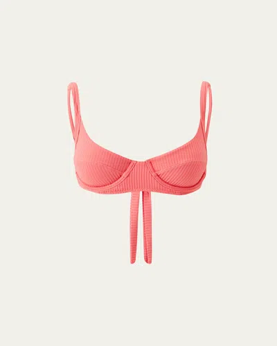 Melissa Odabash Noto Ribbed Bikini Top In Pink
