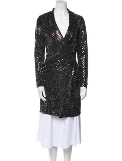 Pre-owned Melissa Odabash Nylon Printed Jacket W/ Tags In Black