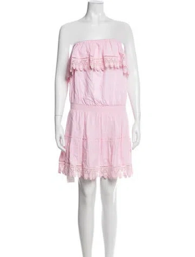 Pre-owned Melissa Odabash Off-the-shoulder Mini Dress In Pink