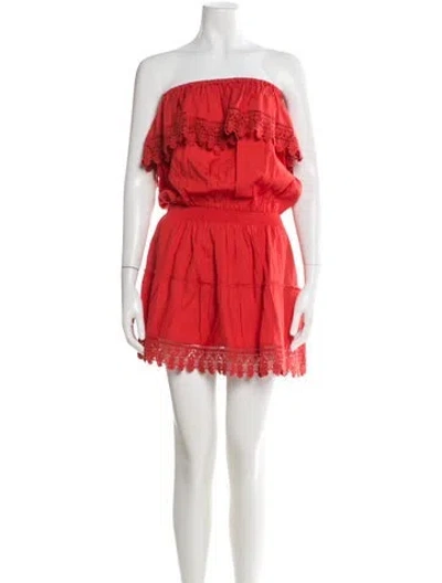 Pre-owned Melissa Odabash Off-the-shoulder Mini Dress In Red
