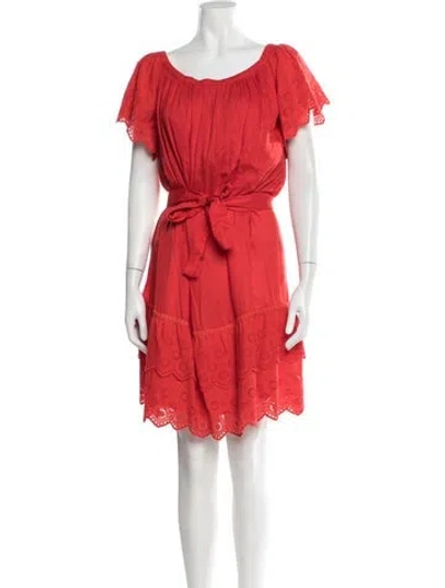Pre-owned Melissa Odabash Off-the-shoulder Mini Dress In Red