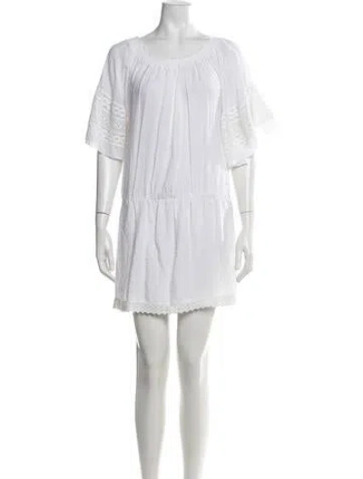 Pre-owned Melissa Odabash Off-the-shoulder Mini Dress In White