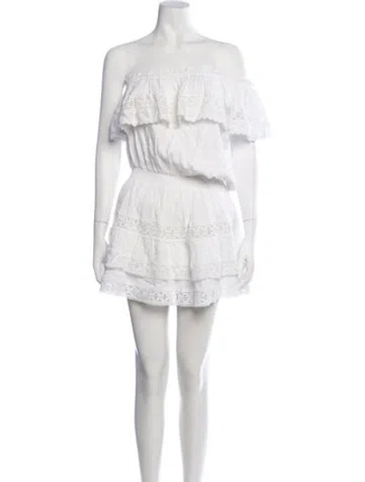 Pre-owned Melissa Odabash Off-the-shoulder Mini Dress In White