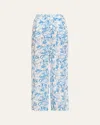 Melissa Odabash Olivia Straight-leg Trousers In Blue Leaf