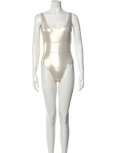 Pre-owned Melissa Odabash One-piece W/ Tags In Gold/metallic