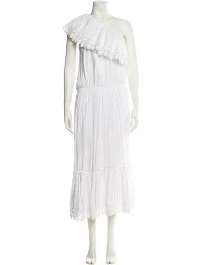 Pre-owned Melissa Odabash One-shoulder Midi Length Dress In White