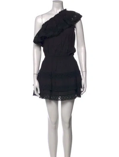 Pre-owned Melissa Odabash One-shoulder Mini Dress In Black