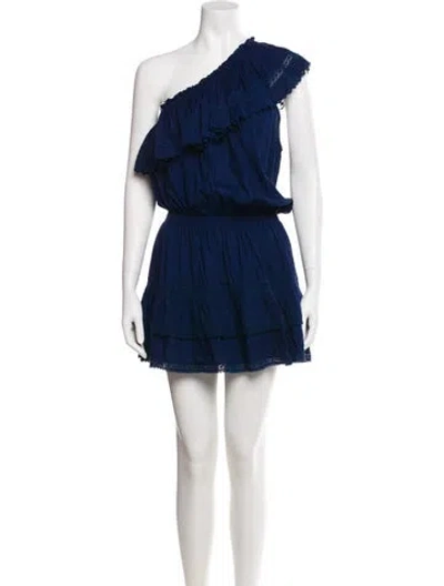 Pre-owned Melissa Odabash One-shoulder Mini Dress In Blue