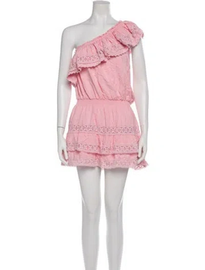 Pre-owned Melissa Odabash One-shoulder Mini Dress In Pink