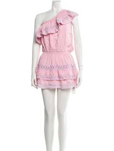 Pre-owned Melissa Odabash One-shoulder Mini Dress In Pink